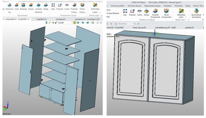 Modelowanie 3D konstrukcji mebli w ZW3D CAD/CAM