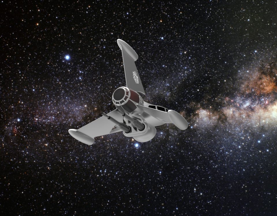 Statek kosmiczny w kosmosie - model 3D w ZW3D CAD/CAM
