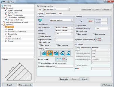 Menedżer stylu w ZW3D CAD/CAM