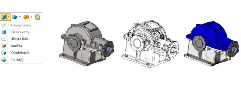 Różne metody wyświetlania dla całych części i złożeń w ZW3D CAD/CAM