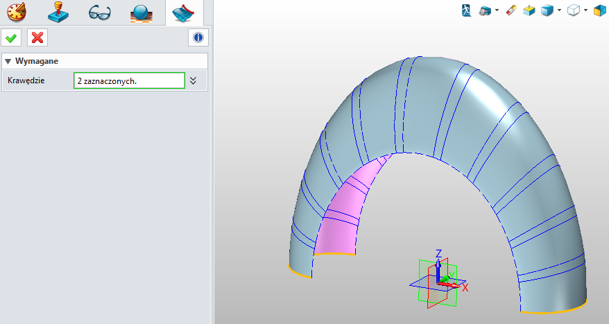 Modelowanie 3D karafki - użycie polecenia Krzywa z krawędzi