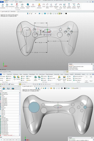 Modelowanie przycisków do gamepad w ZW3D CAD/CAM