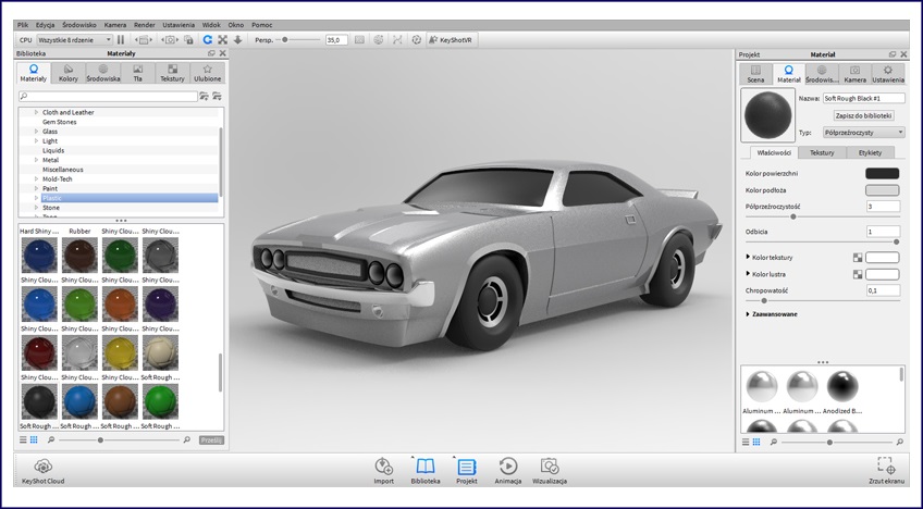 Model 3D po wykonaniu renderingu w dodatku KeyShot