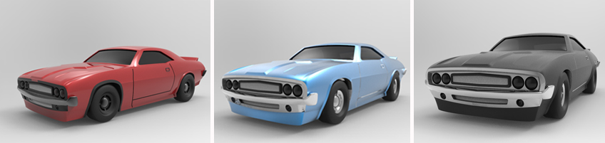 Przykład projektu samochodu po renderingu w KeyShot do ZW3D CAD/CAM
