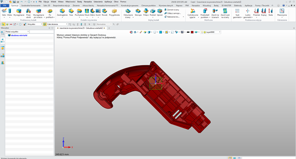 rzut rysunku w zw3d cad/cam